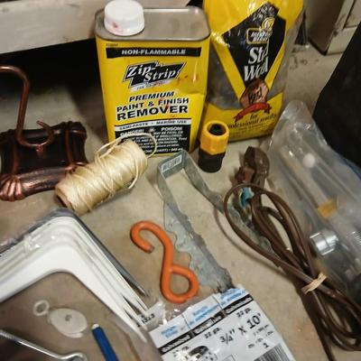 Household hardware, shelving brackets, pulleys, small sewer snake, paint thinner, and MUCH MUCH more!