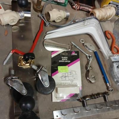 Household hardware, shelving brackets, pulleys, small sewer snake, paint thinner, and MUCH MUCH more!