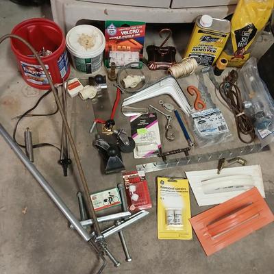 Household hardware, shelving brackets, pulleys, small sewer snake, paint thinner, and MUCH MUCH more!