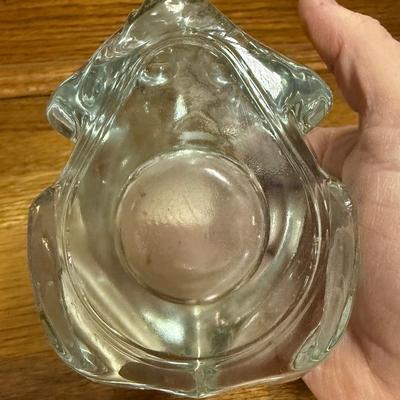 Vtg Indiana glass green frog tea light