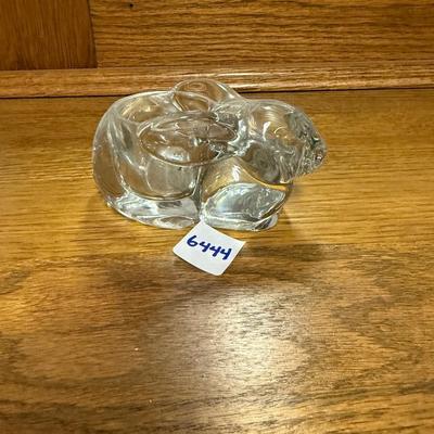 Vtg rabbit clear glass votive