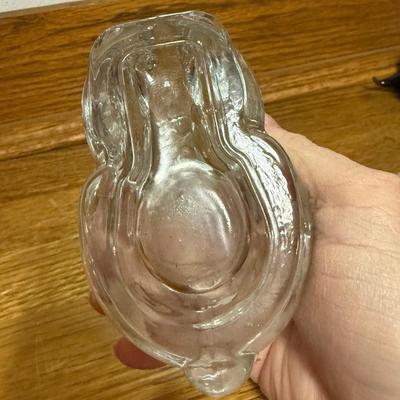 Vtg rabbit clear glass votive