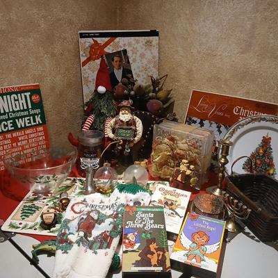 Christmas decorations - Fishing Santa - Fish in ornaments - vintage albums - Gnome - sleigh and more