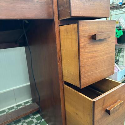 Desk with Singer Sewing Machine