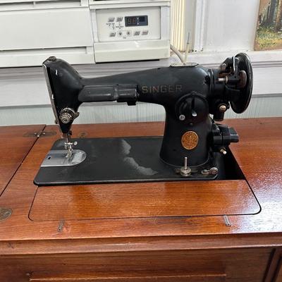 Desk with Singer Sewing Machine