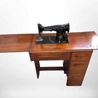 Desk with Singer Sewing Machine