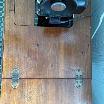 Desk with Singer Sewing Machine