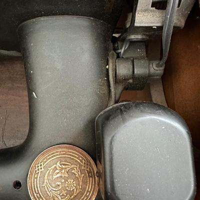 Desk with Singer Sewing Machine