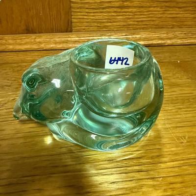 Indiana glass sleeping cat green