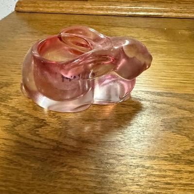 Rabbit pink glass rabbit