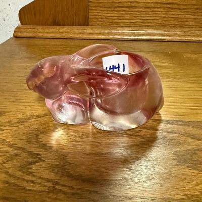 Rabbit pink glass rabbit