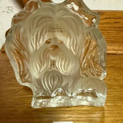 Viking Yorkie dog paperweight/bookend