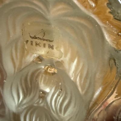 Viking Yorkie dog paperweight/bookend