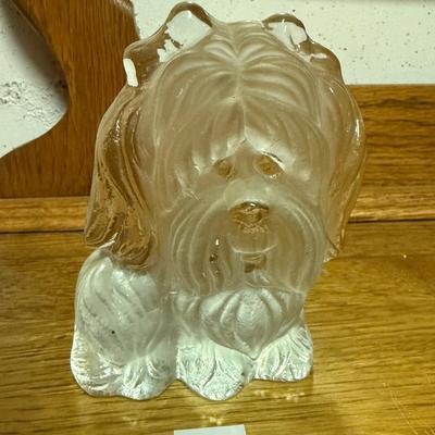 Viking Yorkie dog paperweight/bookend