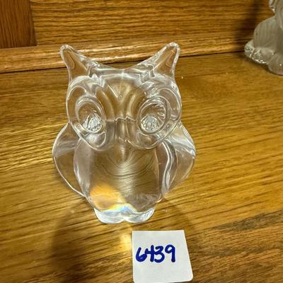Owl glass paperweight