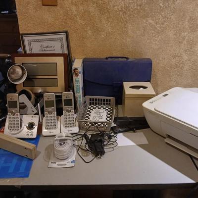 Office supplies with AT&T cordless phones - HP printer and more