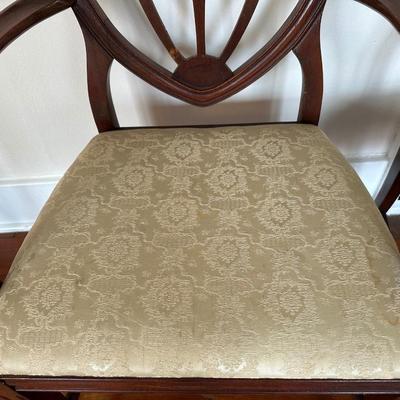 Vintage Mahogany Shield Back Chairs - Set of Six (6)