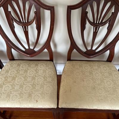 Vintage Mahogany Shield Back Chairs - Set of Six (6)