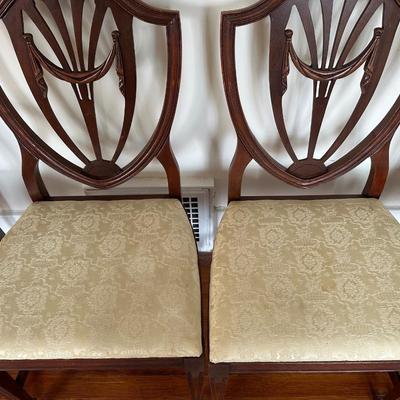Vintage Mahogany Shield Back Chairs - Set of Six (6)