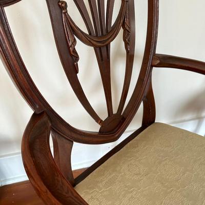Vintage Mahogany Shield Back Chairs - Set of Six (6)