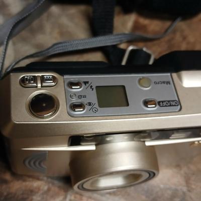 Vintage Jason commander 10x 50 Binoculars, a nice digital screen Nikon one touch 35 mm camera and a pair of gloves