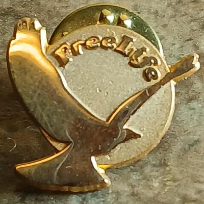 Wooden box with a clock in globe and contents of wood box - Elk pins, Jewelry 14k pendant, and more