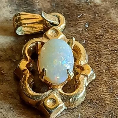 Wooden box with a clock in globe and contents of wood box - Elk pins, Jewelry 14k pendant, and more
