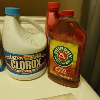 Cleaning supplies - partially full to mostly full cleaners