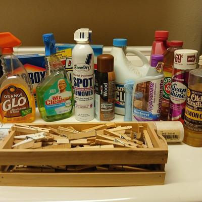 Cleaning supplies - partially full to mostly full cleaners