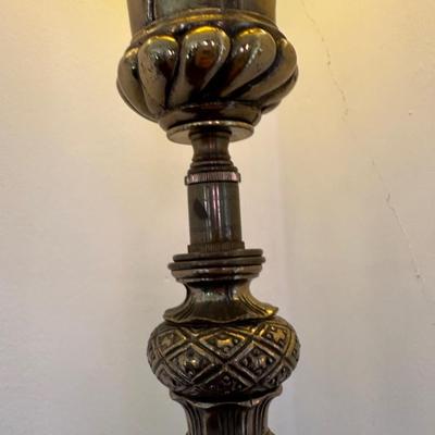 Floor Lamp with Glass Shade and Beautiful Stone (See Details)