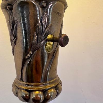 Floor Lamp with Glass Shade and Beautiful Stone (See Details)