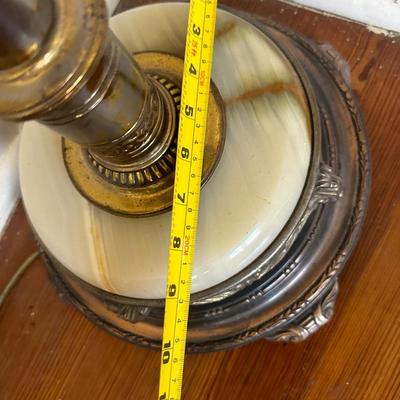 Floor Lamp with Glass Shade and Beautiful Stone (See Details)
