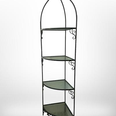 Four Tier Metal and Glass Shelving