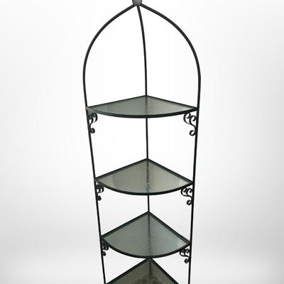 Four Tier Metal and Glass Shelving