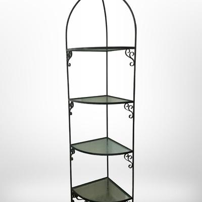 Four Tier Metal and Glass Shelving