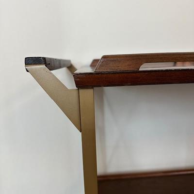 Mid-Century Bar Cart on Wheels