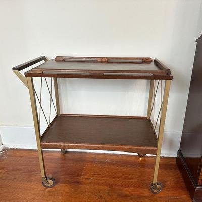 Mid-Century Bar Cart on Wheels
