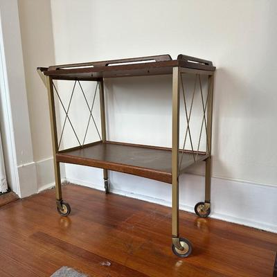 Mid-Century Bar Cart on Wheels