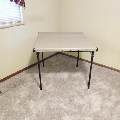Vintage wood framed Samsonite? Metal card Table
