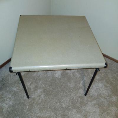 Vintage wood framed Samsonite? Metal card Table