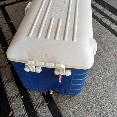 Large blue Thermos cooler