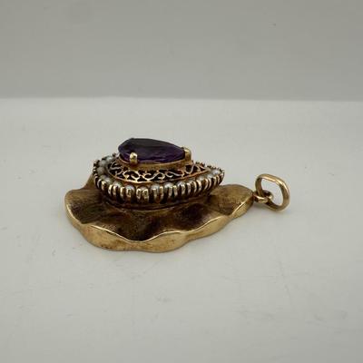 Vintage Amethyst & Pearl Pendant