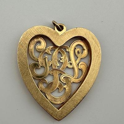 Pailet Heart Shaped 14k Pendant