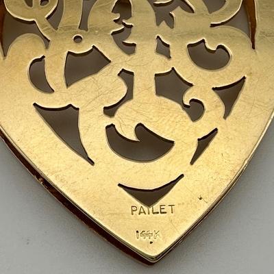 Pailet Heart Shaped 14k Pendant
