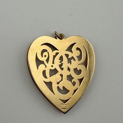 Pailet Heart Shaped 14k Pendant