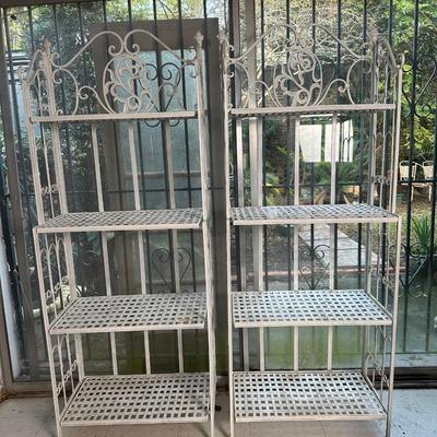 Two Metal Four-Tier Shelving