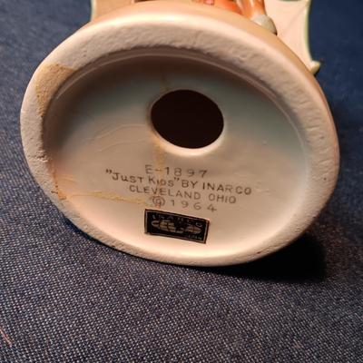 "JUST KIDS" BY INARCO, EATON BANK DIE-CAST BANK & CHALKWARE BIRD WALL HANGING