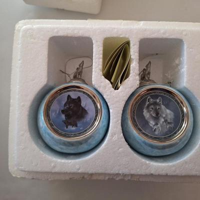 Pair of Blue Wildlife ornaments