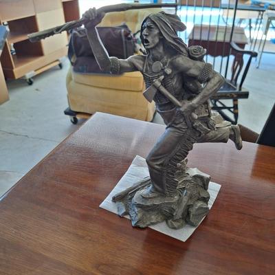 Franklin Mint Cheyenne Brave Fine Pewter Figure