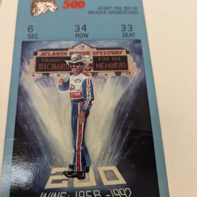 Vintage Racing Track Ticket Stubs - Atlanta Bristol